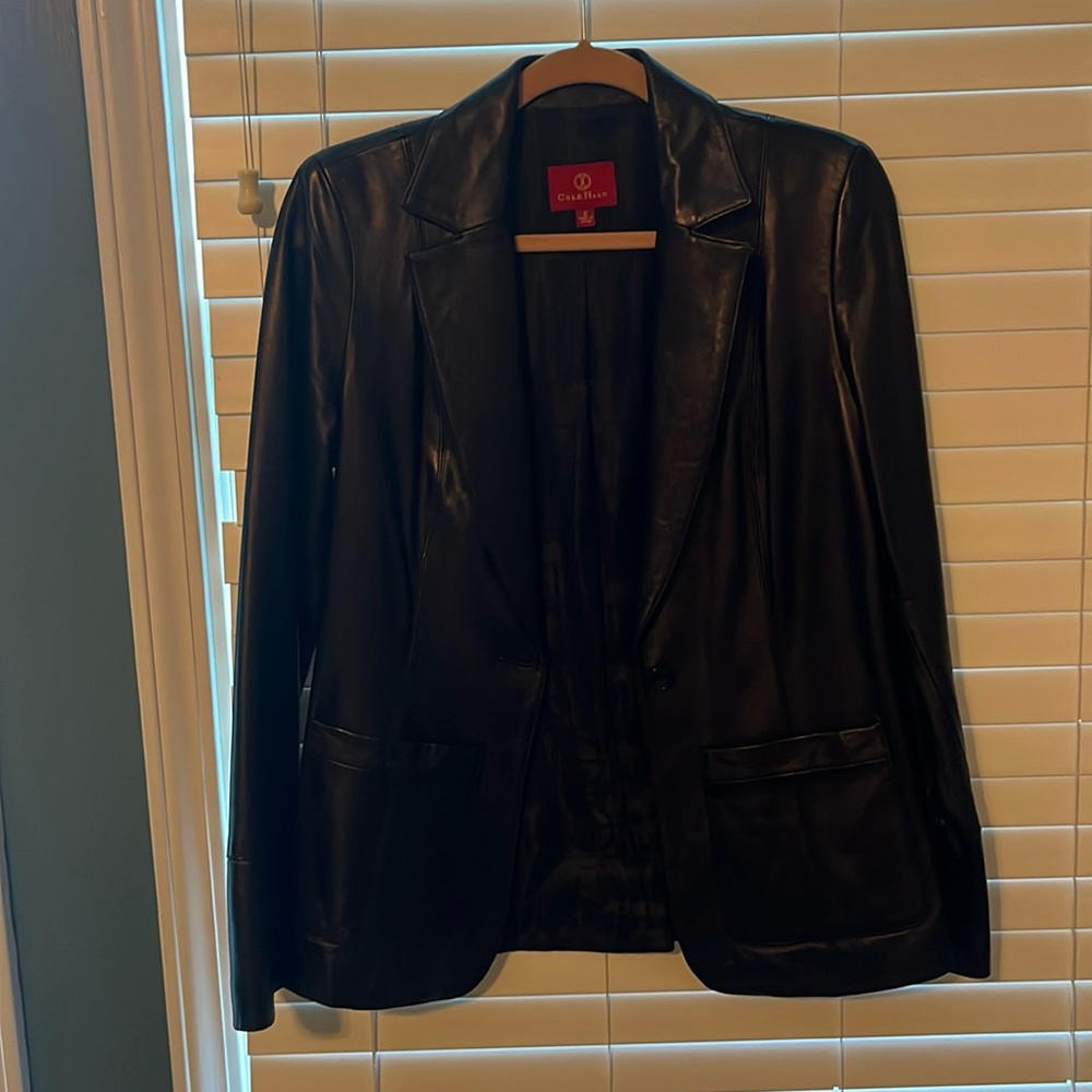 Cole Haan black leather jacket